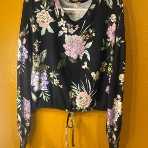 Mossimo Supply Co. Black Floral Sweatshirt